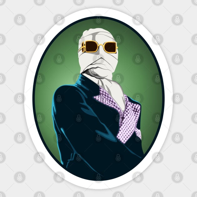 The Invisible Man Portrait Sticker by PlaidDesign